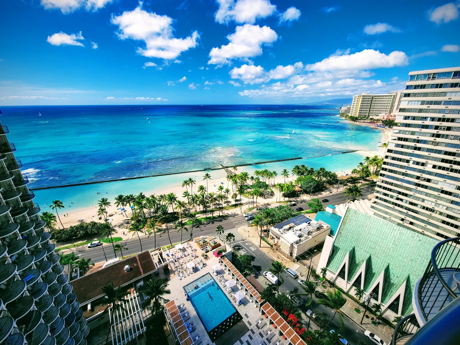 Beach view from Marriott