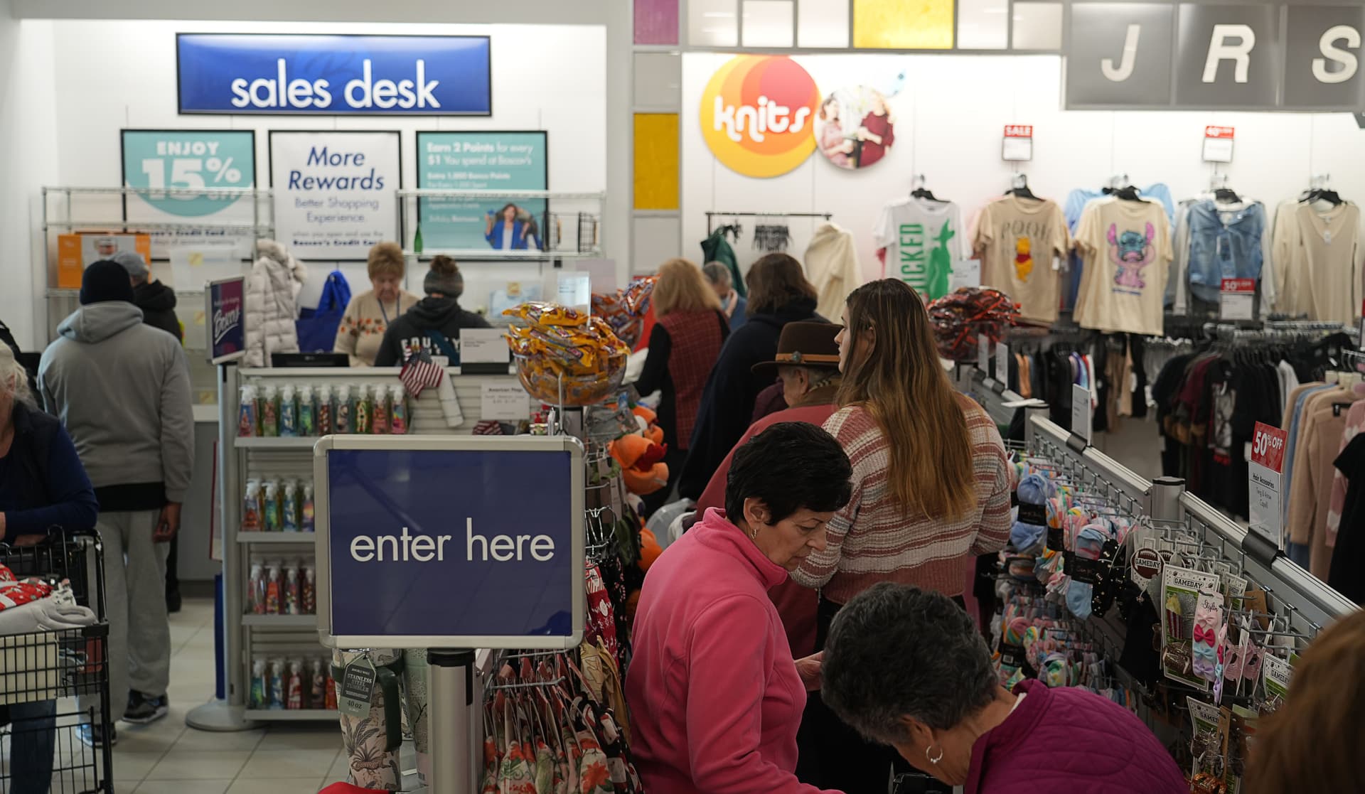 Shoppers take advantage of Black Friday sales at the Boscov's in Christiana on November 28, 2025.