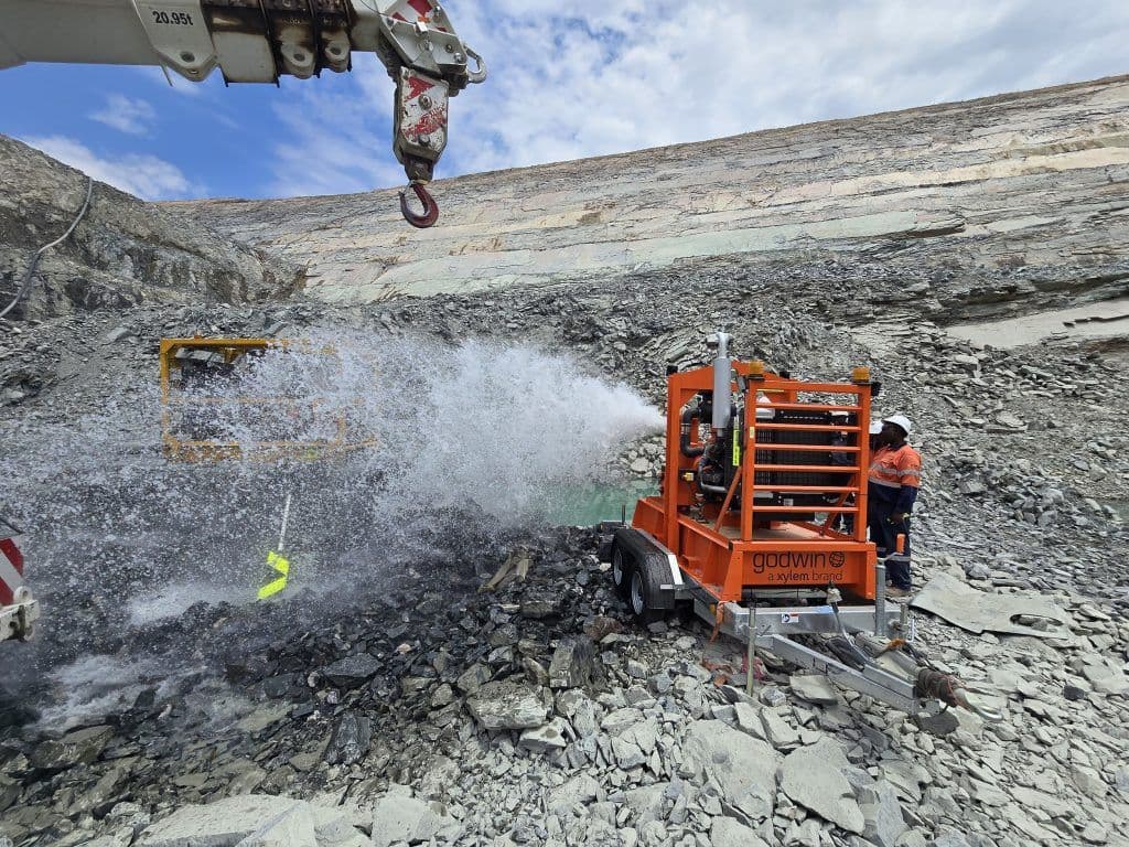 Godwin diesel-driven dewatering pumps offer flexibility and can be moved to where needed on a mine.