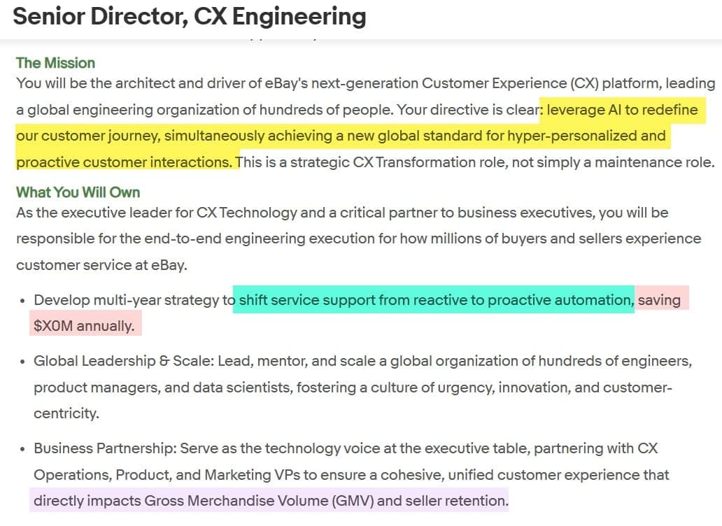eBay CX Engineering Job Ad